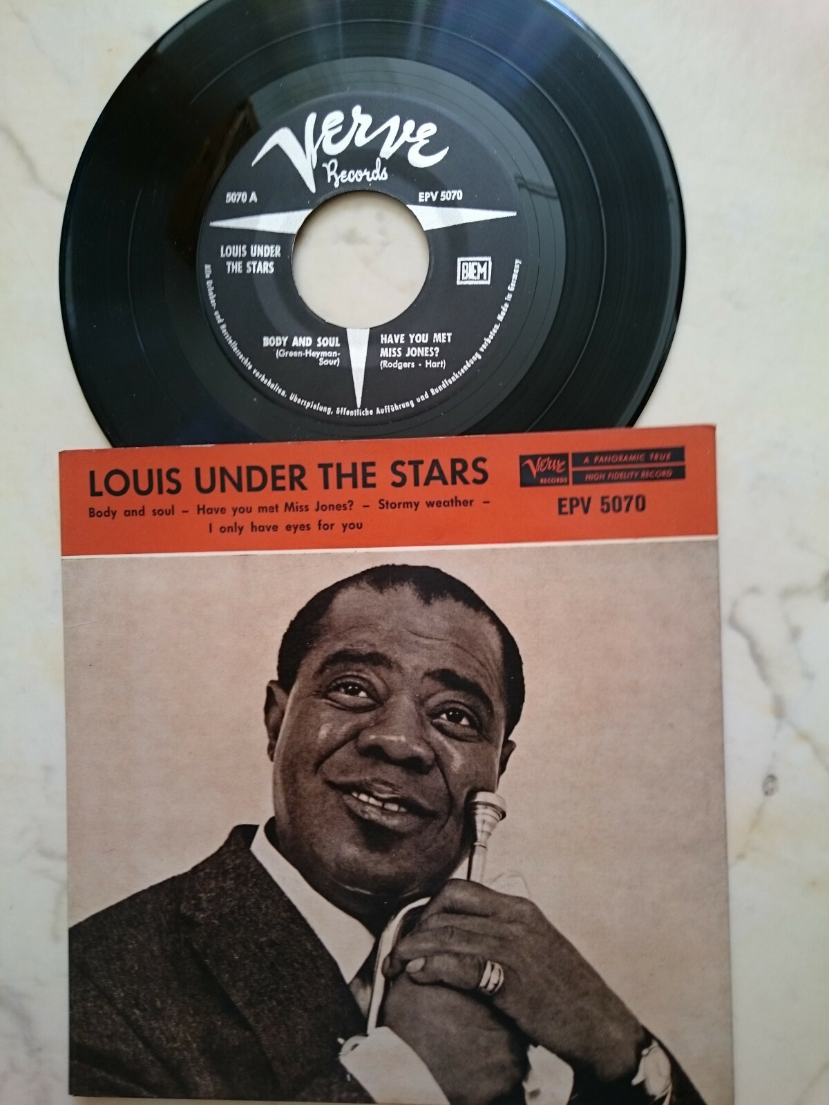 Louis Armstrong Under The Stars German 4 Track Verve EP Epv 5070 NM eBay