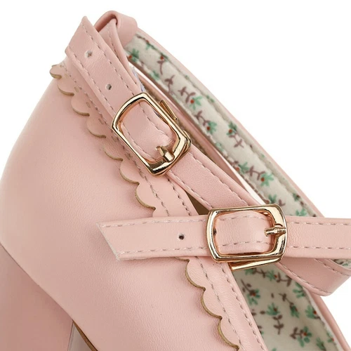 Zapatos de vestir para mujer Mary Janes con moño de tacón alto punta redonda Lolita D - Imagen 10 de 21
