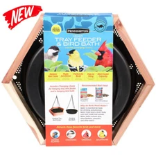 2 in 1 Wild Bird Bath Feeder Bathe Drink Eat Multi-functional 4 Lb. Capacity New