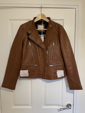 Each X Other Paris Women Sheep Nappa Luxury Leather Jacket Size M Rrp £692 Bnwt