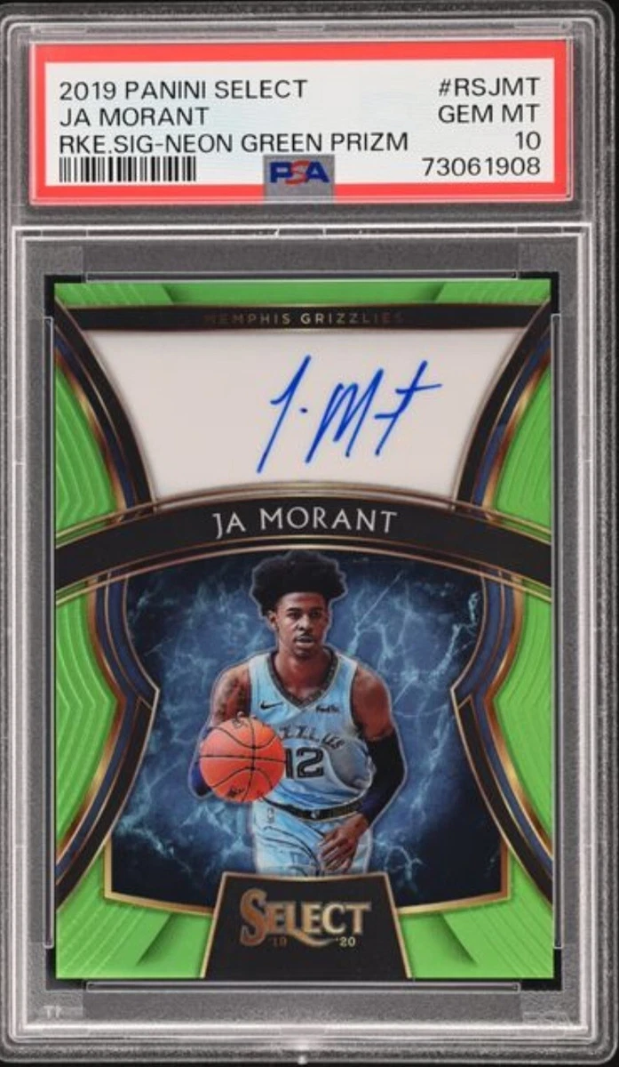 2019-20 Select Neon Green Prizm Ja Morant RC Rookie /49 PSA 10