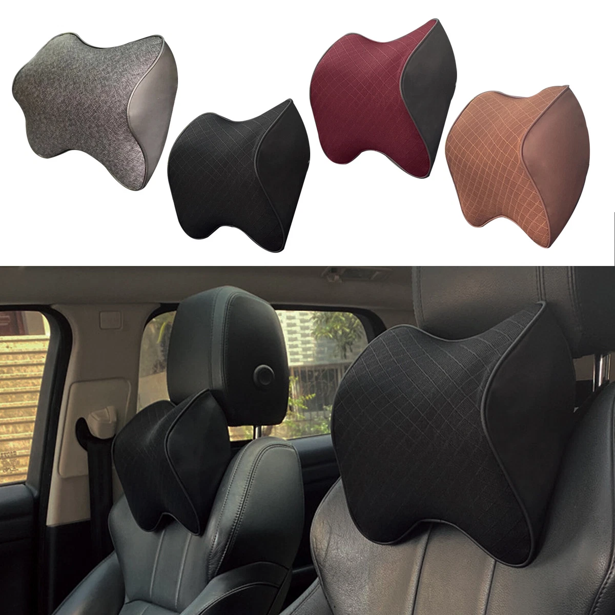 Car Head Neck Cushion Ergonomic Memory Foam Headrest Car Seat Comfortable