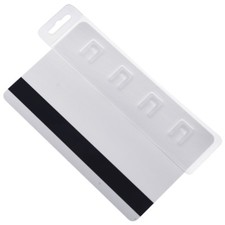 Vertical Rigid Half Card Swipe Badge Holder - Hard Plastic Gripper Specialist ID