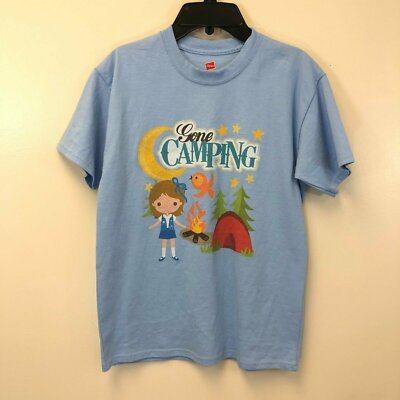 Hanes Kids Youth Large Blue Gone Camping T-Shirt, New