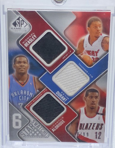 💥DURANT/ALDRIDGE/BEASLEY JERSEY💥2009-10 SP GAME USED TRIPLE JERSEY💥LE #/99🔥 - Picture 2 of 4