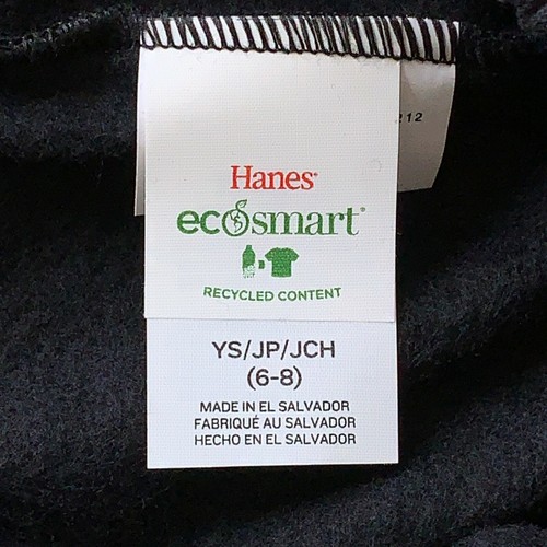 Hanes Eco Smart Youth Size Small (6-8) Black Fleece Pull On Sweatpants New - Picture 2 of 3