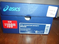 ASICS GEL-QUANTUM INFINITY White/Blue 1022A051-100 Women's Running Shoes US6 1/2