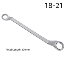 Offset Double Box End Wrench 18mm x 21mm Metric 12 Point Chrome Plated Hand Tool