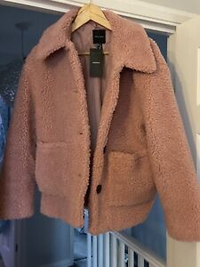Brand New Pink Teddy Jacket By New Look Size M