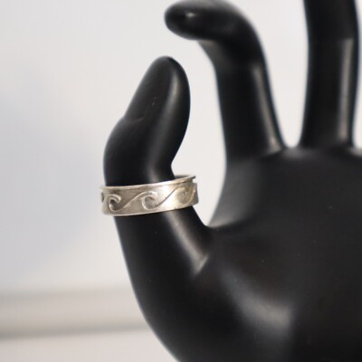 Sterling Silber Bandring Wellen Design