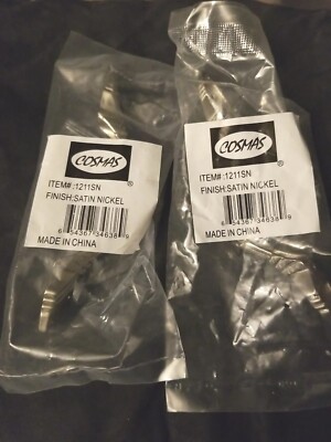 A pair of Cosmas Cabinet Handles and Hardware Satin Nickel   item# 1211SN