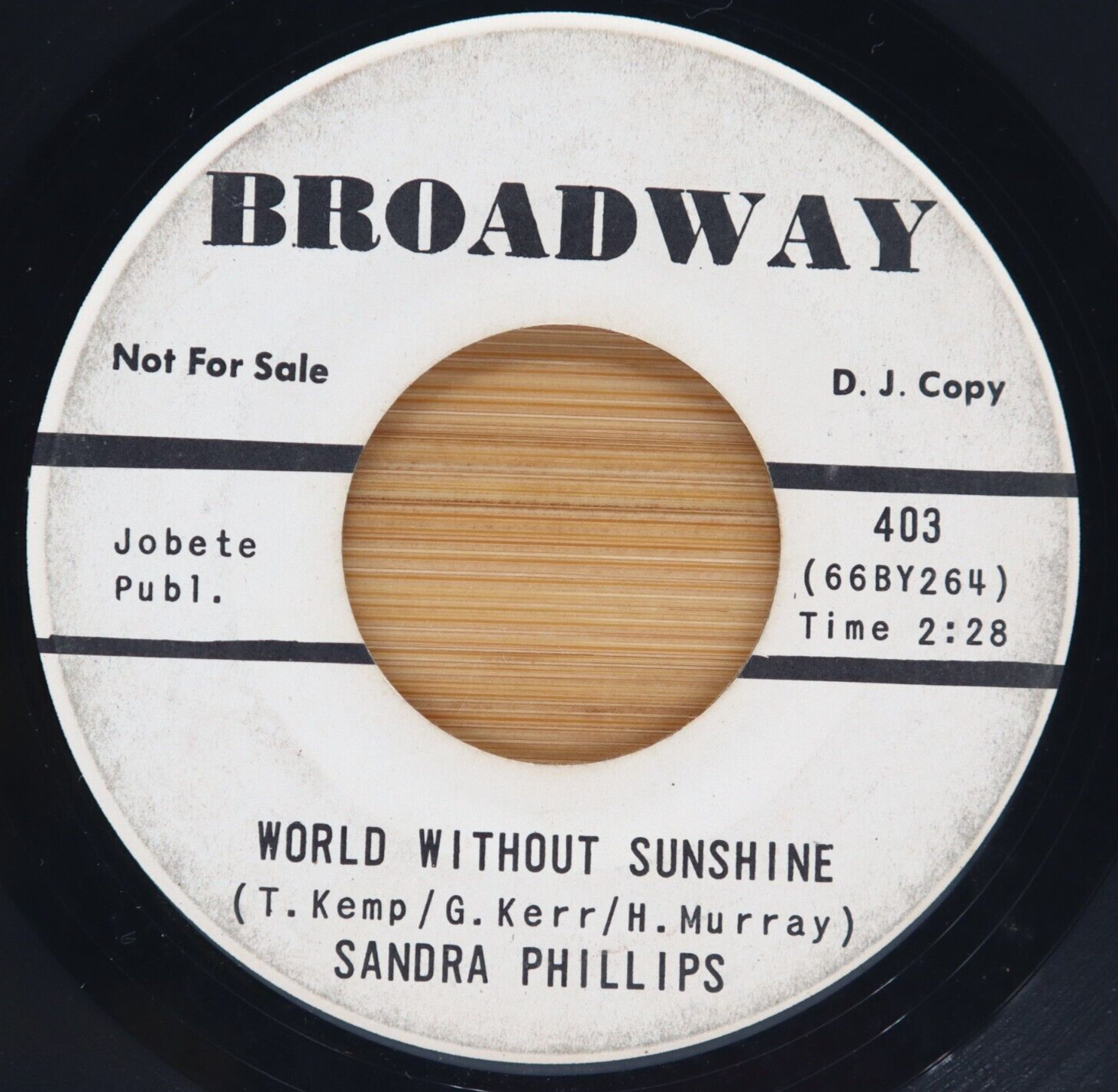 SANDRA PHILLIPS - WORLD WITHOUT SUNSHINE / OKI - SOUL 45 BROADWAY PROMO *HEAR*
