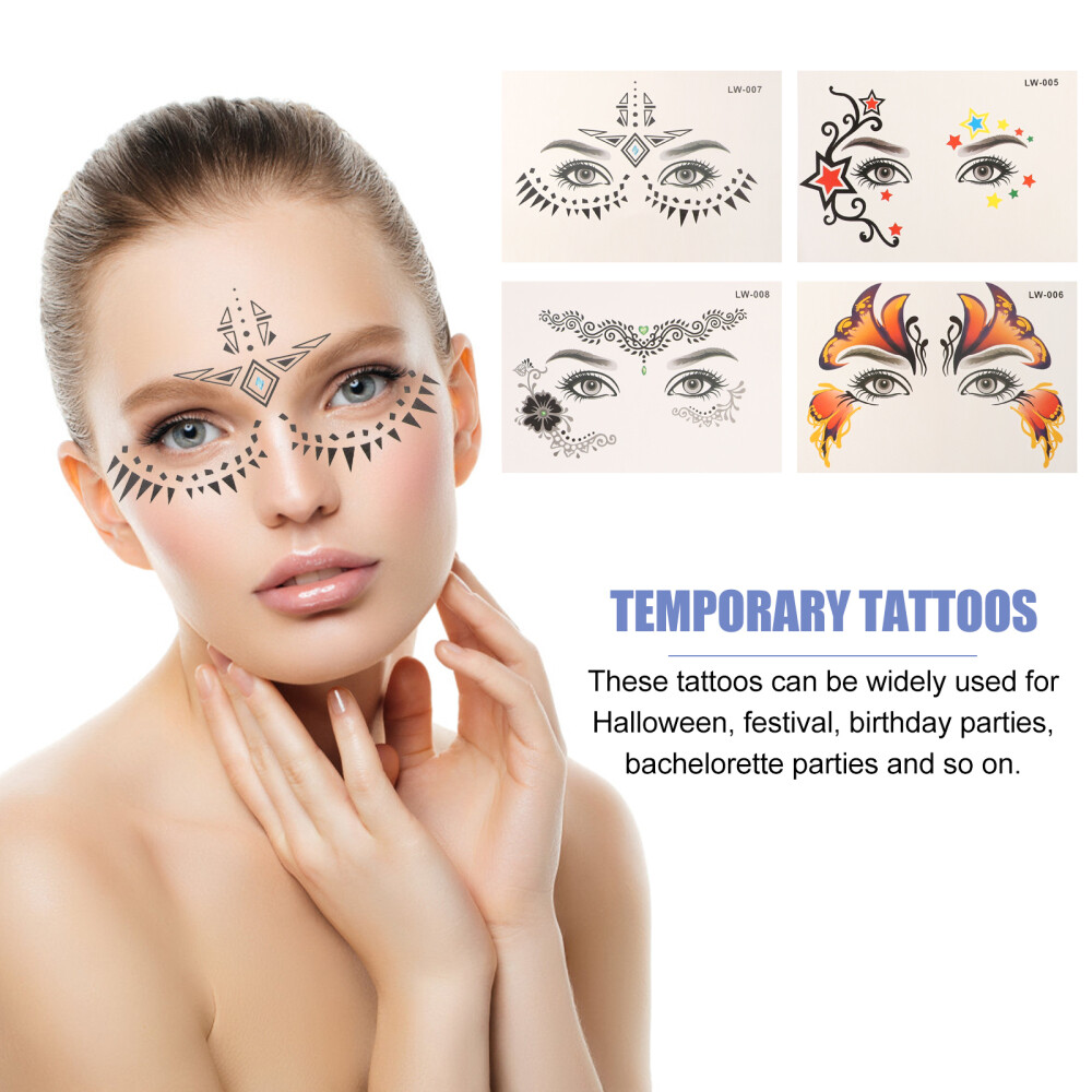32 PCs Face Tattoos Stickers Festival Temporäres Tattoos Frauen Gesicht Tattoos eBay