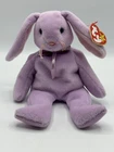 Vintage 1996 Retired Ty Beanie Baby Floppity With Tags Purple Bunny Rabbit