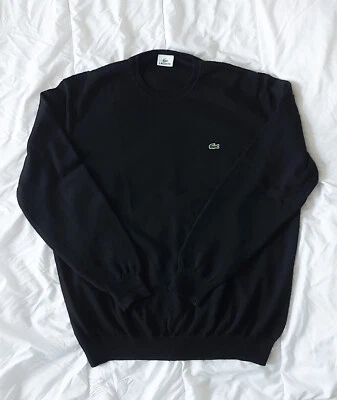 Lacoste Pull Pure Laine Vierge Noir Taille 7 en Super Etat. - Photo 1/4