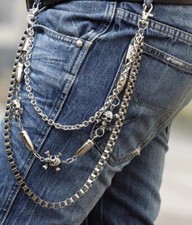 4Styles Mens Skull Strong Leash Heavy Wallet Chains Biker Trucker Jean Key Chain