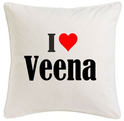 KISSENBEZUG I LOVE VEENA 40CMX40CM AUS MIKROFASER