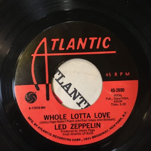 LED ZEPPELIN Whole Lotta Love - Original 1969 Atlantic 45 w/ Company Sleeve VG+ - Picture 2 of 5
