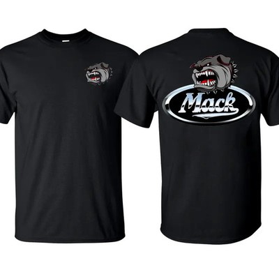 Retro Mack Trucks Logo Men's T-shirt Cotton Short Sleeve Crewneck Graphic Tee Ma