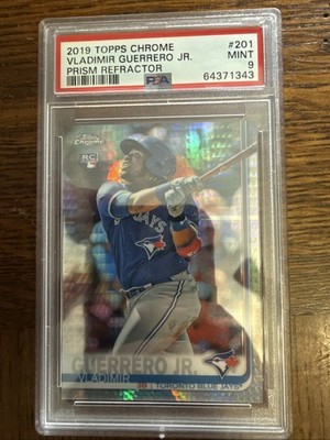 2019 Topps Chrome   Prism Refractor VLADIMIR GUERRERO JR RC Rookie #201 PSA 9