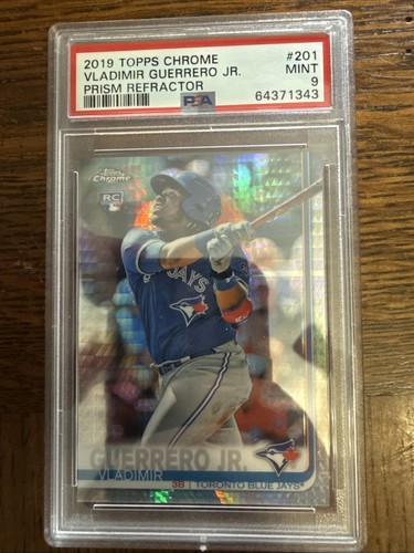2019 Topps Chrome 💎 Prism Refractor VLADIMIR GUERRERO JR RC Rookie #201 PSA 9