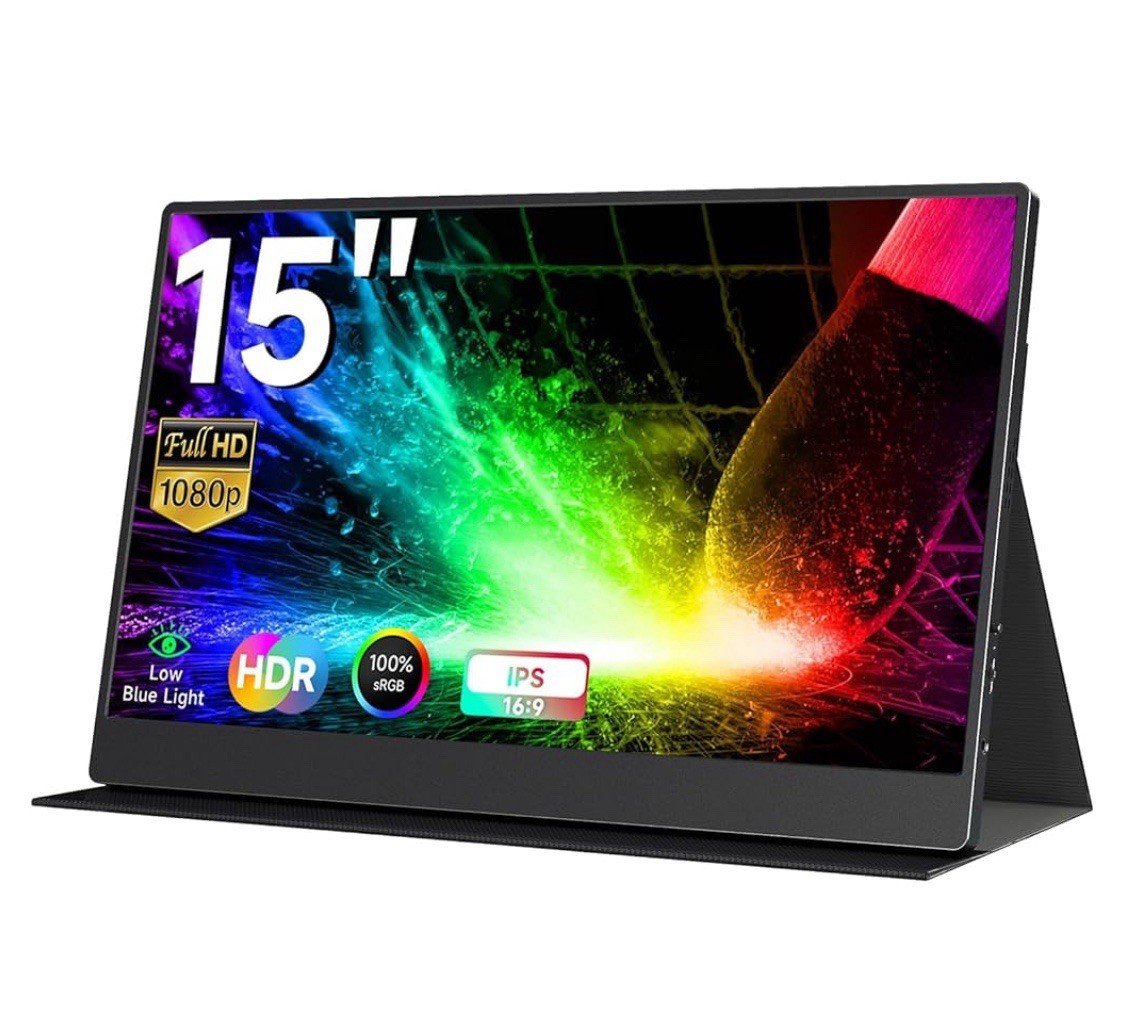 AYY Portable Monitor for Laptop 15 Inch, FHD 1080P USB-C