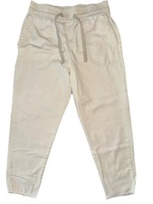ZARA Women  s Pull-On Denim Pants Beige Size S