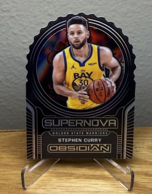 2020-21 Obsidian STEPH CURRY /75 SUPERNOVA DIE CUT PURPLE ETCH #4 WARRIORS