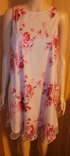 Eci Sweetheart Sheer Floral Dress Womens Medium Sleeveless Lace Pink Roses