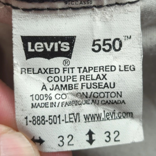 Vintage Levis 550 Jeans Mens 32x32 Black Relaxed Made Canada Y2K NO US TARIFFS - Bild 4 von 10