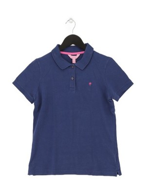 Lilly Pulitzer Damen Polo M Blau Baumwolle mit Elasthan Basic