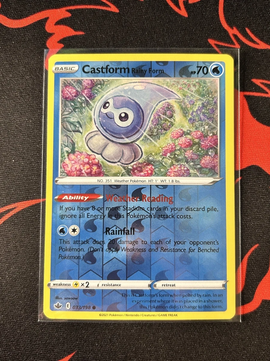 castform rainy form pokemon card value Castform Rainy Form Common SWSH06: Chilling Reign 033/198 LP main image 1