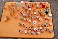 70+ Vintage Wooden Spools Wood Thread Lot Various Sizes/Brand Sewing Craft