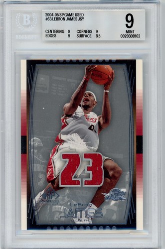 2004-05 SP Game Used LEBRON JAMES Jersey Relic #63 BGS 9 Mint Fast Ship D309
