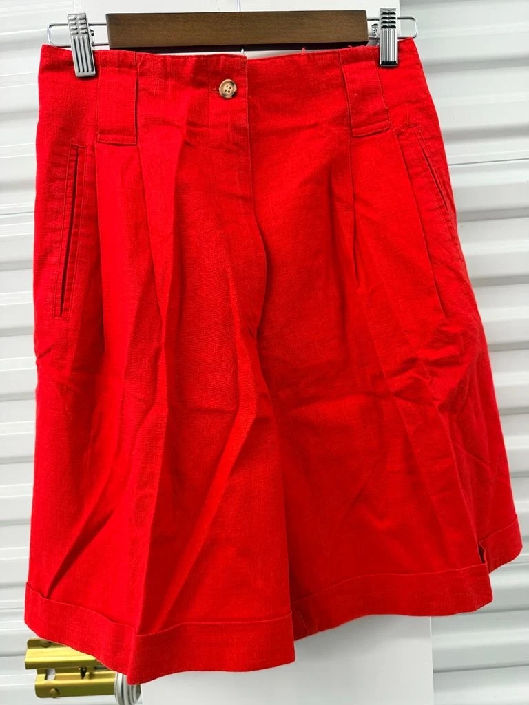 Rafaella Women's Red Linen Blend Shorts Size 6