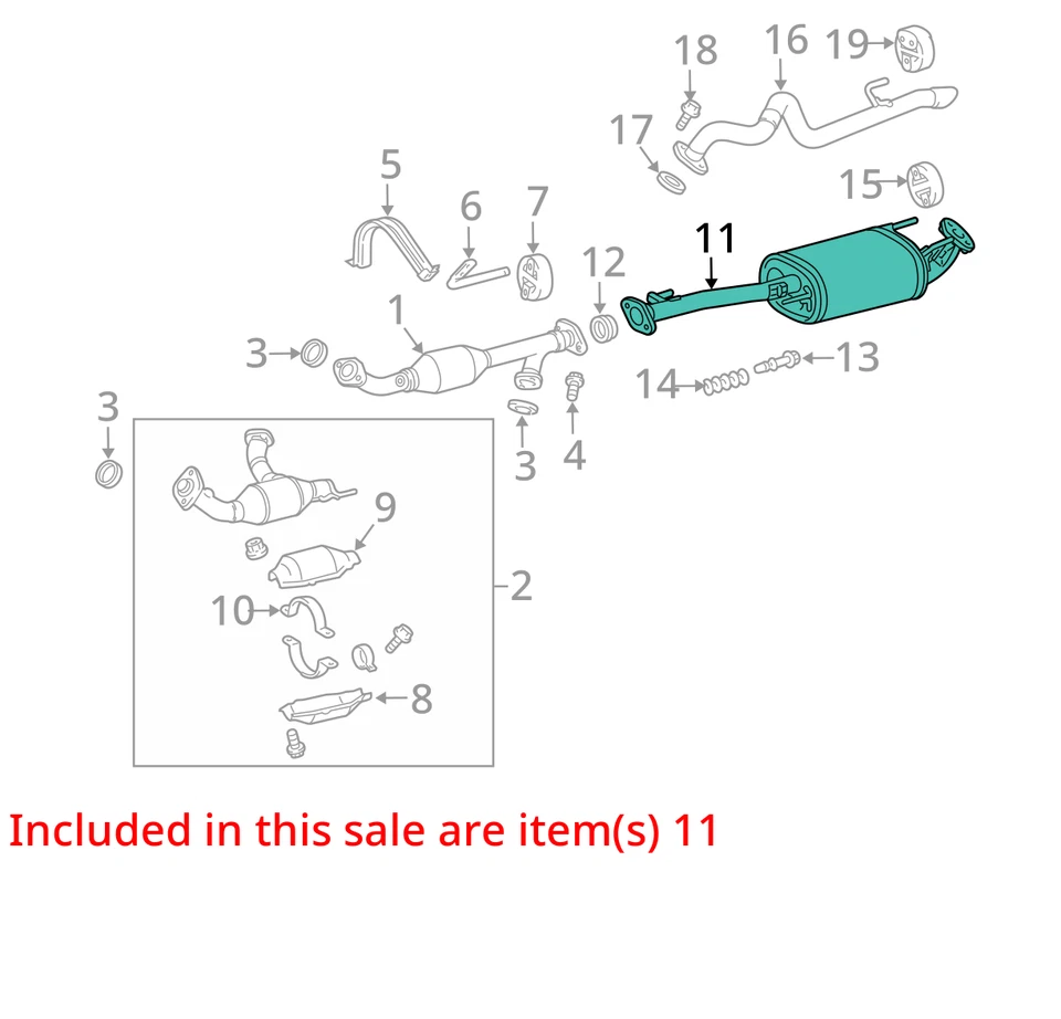 Se adapta a Toyota 4runner 2010-2024 4,0 L tubo resonador silenciador central de escape OEM Foto 4 de 4