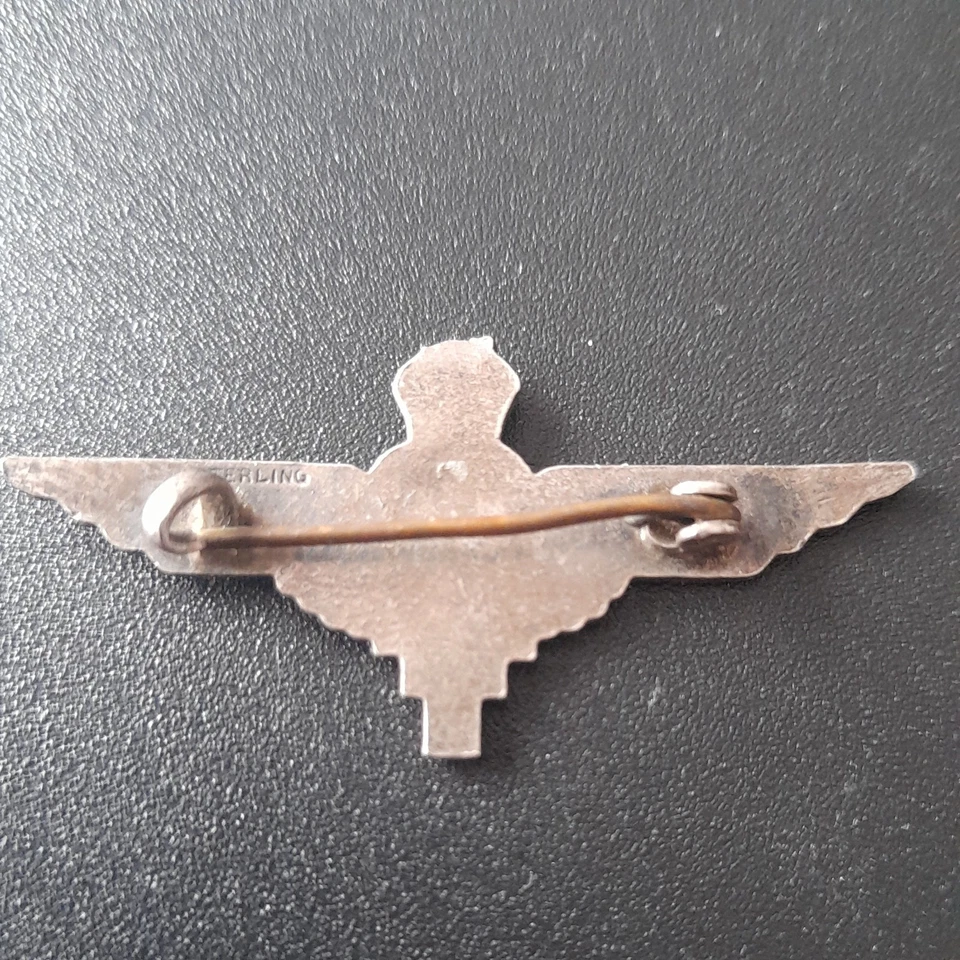 Vintage Ww2 Sterling Silver & Enamel "PAROCHUTE REGIMENT" Pin Badge - Image 2 of 4