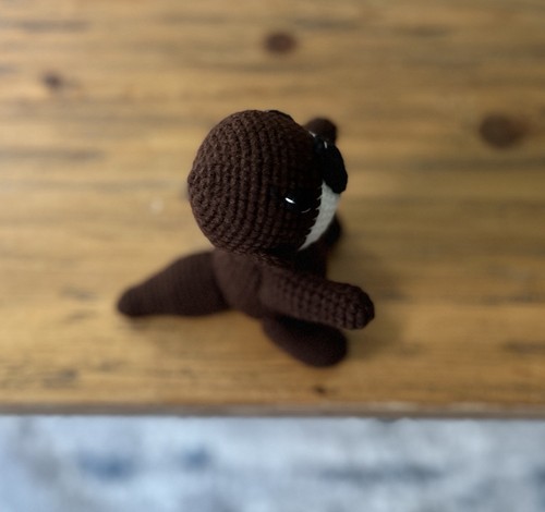 Earth Day Gift | Otter Brown Handmade Crochet Stuffed Animal NEW Amigurumi | 6" - Picture 16 of 20