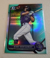 2022 Bowman - Chrome Prospects Benny Montgomery #BCP-73 Aqua Refractor /125 (RC)