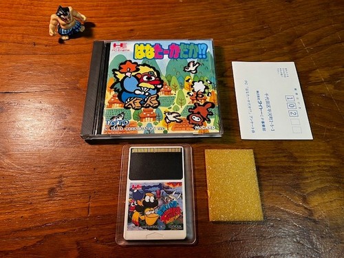 PC Engine Hana Taka Daka Taito Hu-card Game ROM W/ Case Manual