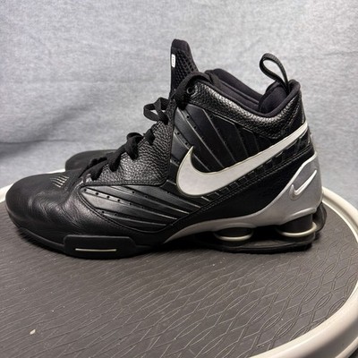Nike Shox BB Pro TB Basketball Shoes Mens 13 Black Silver Leather Mid Top