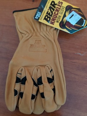 Bear Knuckles Work Gloves D351 Sz LG Deer Skin 1 Pr Free Shipping