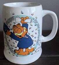 GARFIELD Vintage GRADUATION Over Except The Party Stein Mug Enesco