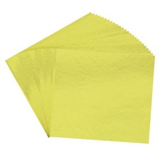 100Pcs 3.7" x 3.4" Gold Leaf Sheets Gold Foil Sheet Metallic Leaf Paper Yellow
