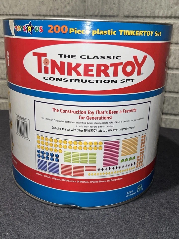 Tinkertoy Classic Construction Set 200-Piece Plastic Canister Ages 3+ 30084 - Image 3 of 4
