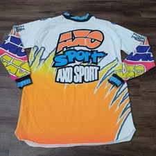 Vintage 1993 Axo Power Sports Motocross MX Jersey Shirt Size Large Grafitti Neon