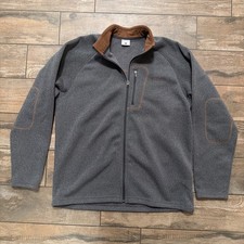 Columbia Men's Canyon Point Sweater Fleece Zip Up Gray Brown Sz Large
