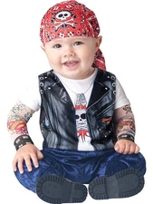 Child's Born To Be Wild Bad Biker Baby Costume XS 0-6 Months
