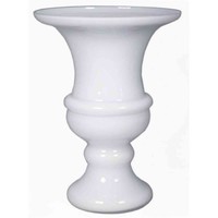INNA-GLAS Glasvase Sonja Auf Standfuß, Weiß, 34Cm, Ø25Cm