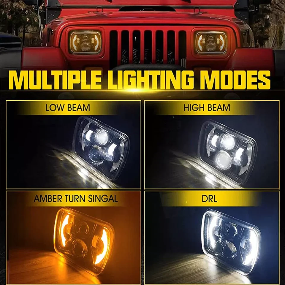 Faros LED sellados 2 piezas 130 W 7 x 6 pulgadas HI-LO para Western Star 4700SB 2012-2023 Foto 2 de 4